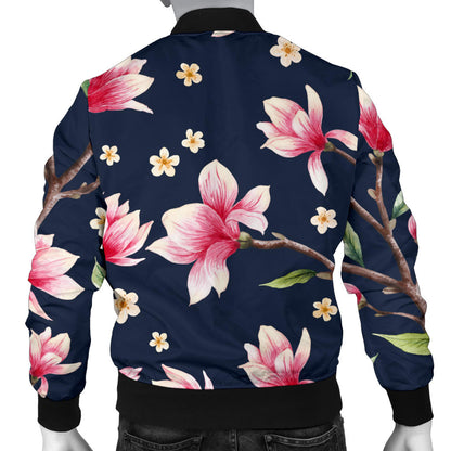 Magnolia Pattern Print Design MAG09 Men Bomber Jacket