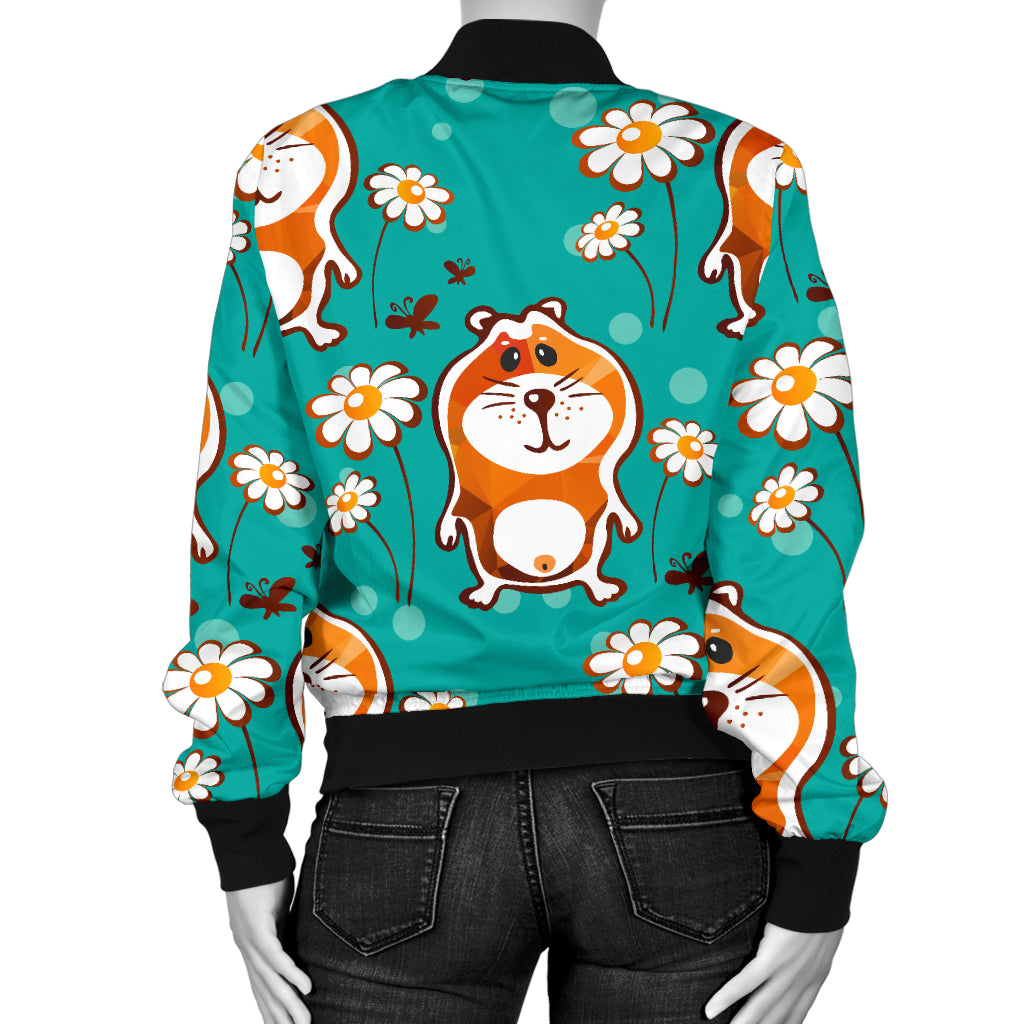 Hamster Pattern Print Design 01 Women's Bomber Jacket