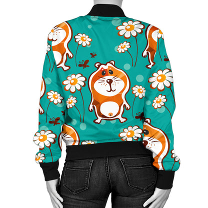 Hamster Pattern Print Design 01 Women's Bomber Jacket
