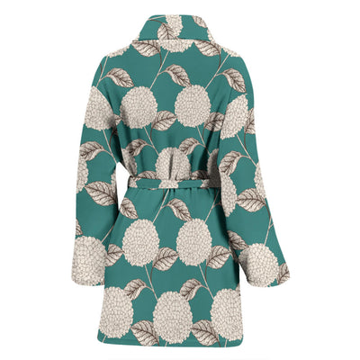 Hydrangea Pattern Print Design HD03 Women Bathrobe