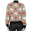 Bull Terriers Pattern Print Design 01 Women's Bomber Jacket