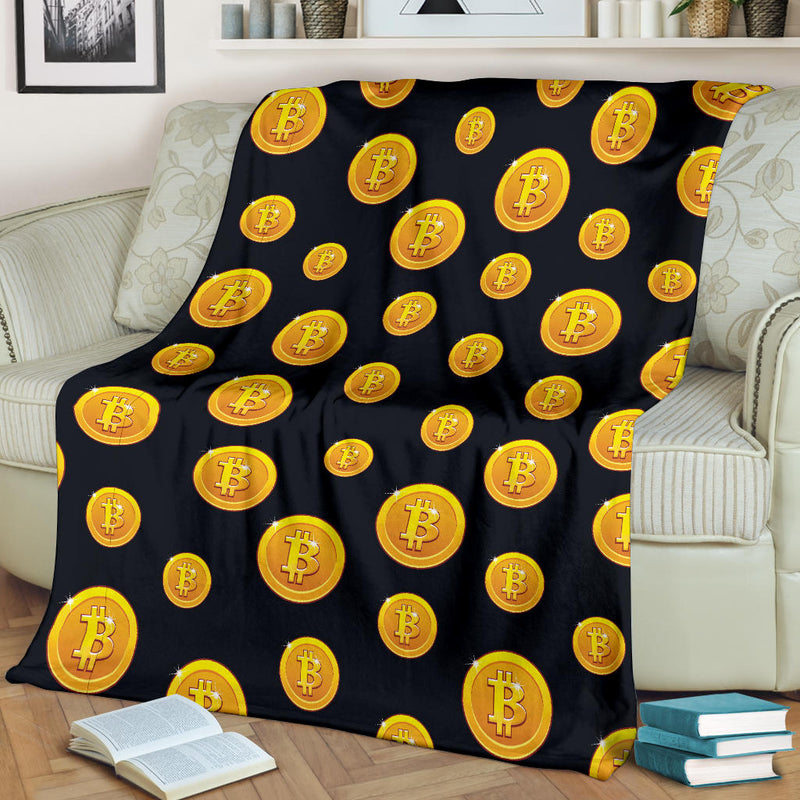 Bitcoin Pattern Print Design DO04 Fleece Blanket