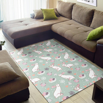 Rabbit Pattern Print Design RB011 Area Rugs
