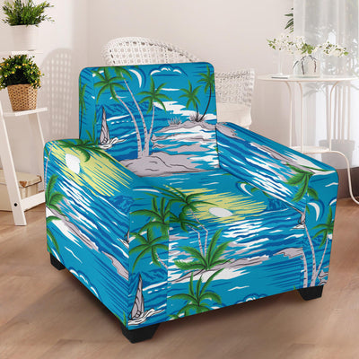 Palm Tree Beach Armchair Slipcover