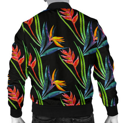 Heliconia Pattern Print Design HL04 Men Bomber Jacket