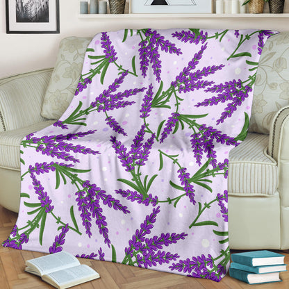 Lavender Pattern Print Design LV02 Fleece Blanket