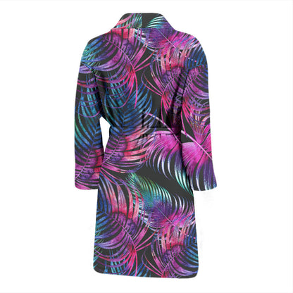 Palm Leaves Pattern Print Design PL010 Men Bathrobe