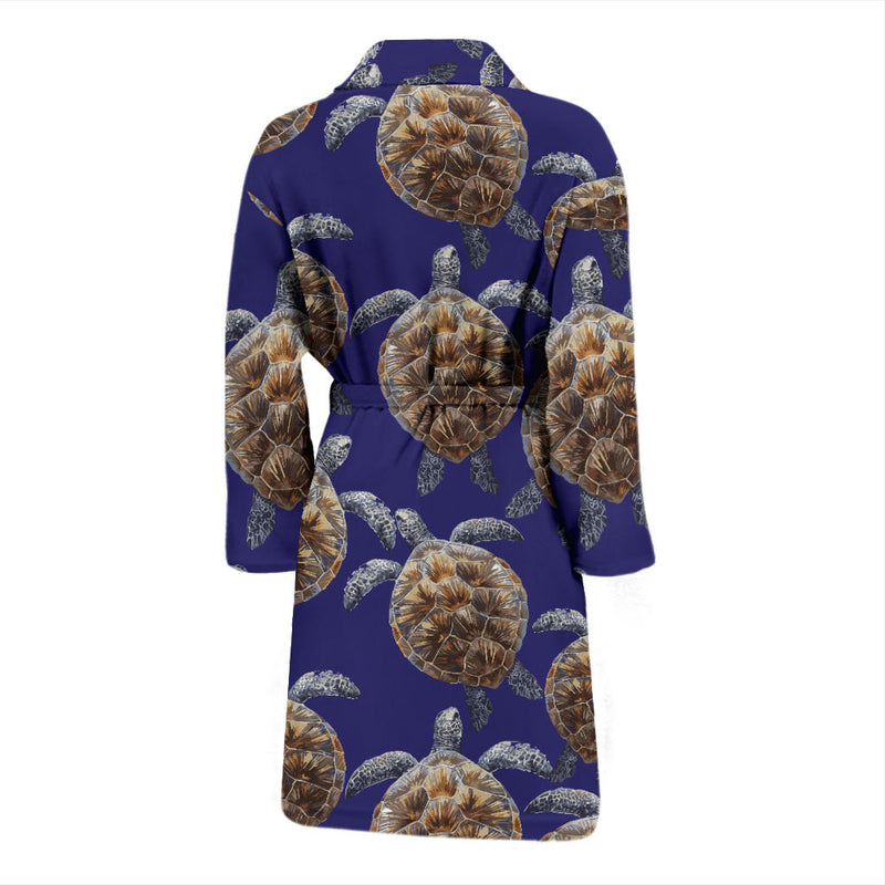 Sea Turtle Pattern Print Design T05 Men Bathrobe