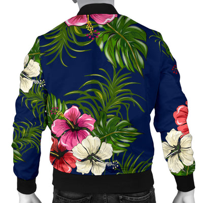 Hibiscus Pattern Print Design HB028 Men Bomber Jacket