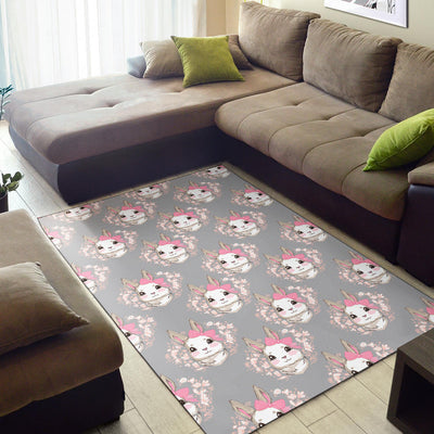 Rabbit Pattern Print Design RB07 Area Rugs