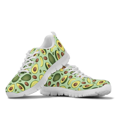 Avocado Pattern Print Design AC01 Sneakers White Bottom Shoes