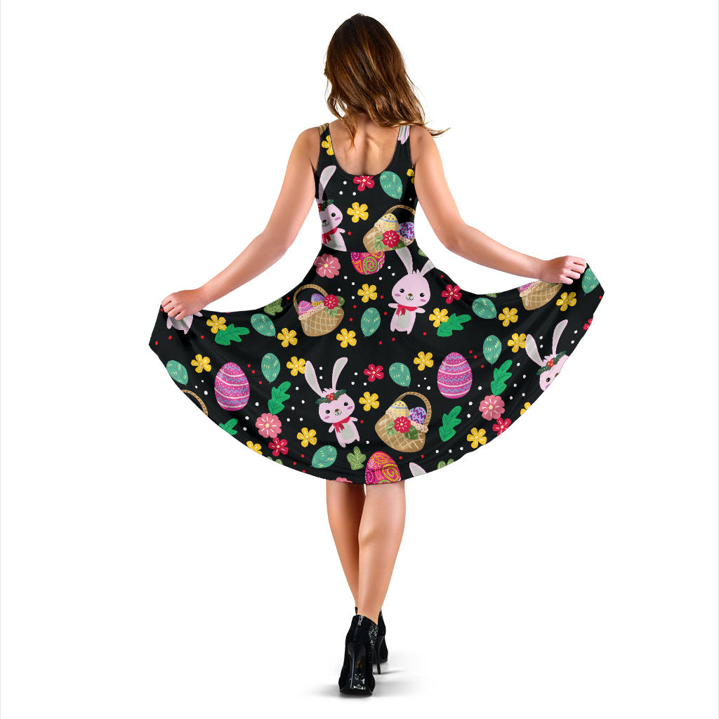 Easter Eggs Pattern Print Design RB05 Midi Dress
