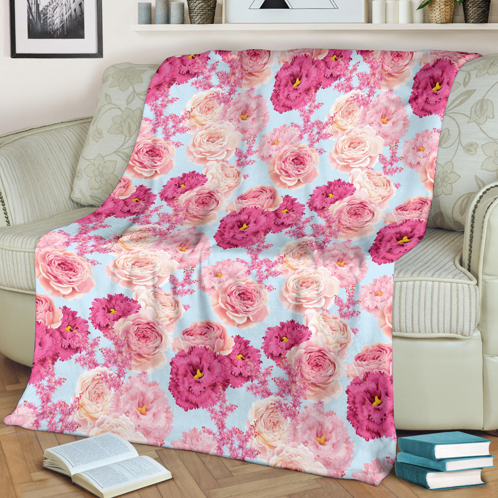 Lisianthus Pattern Print Design LT05 Fleece Blanket