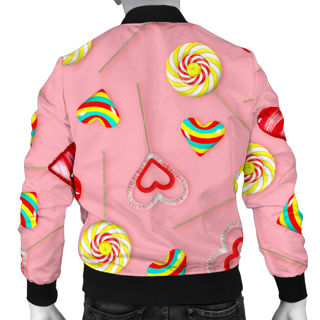 Lollipop Pattern Print Design LL05 Men Bomber Jacket