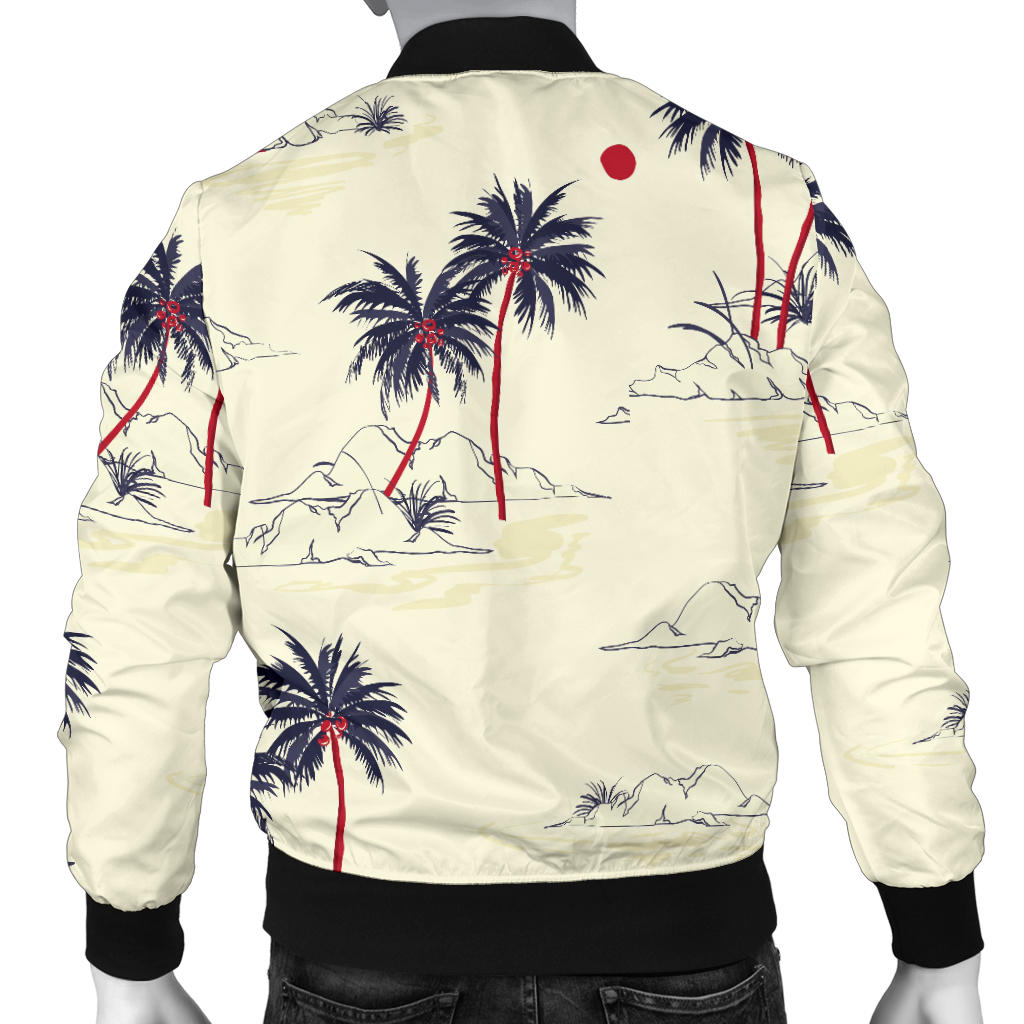 Palm Tree Pattern Print Design PT08 Men Bomber Jacket