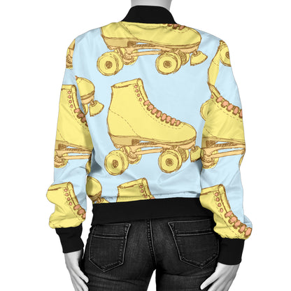 Roller skate Pattern Print Design A03 Women's Bomber Jacket