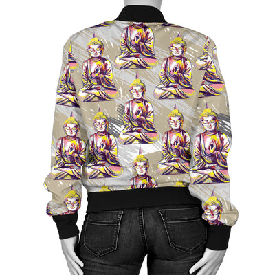 Buddha Pattern Print Design 07 Women's Bomber Jacket