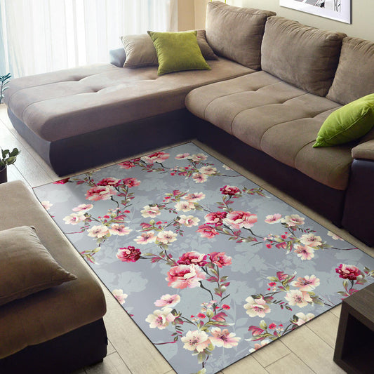 Summer Floral Pattern Print Design SF02 Area Rugs