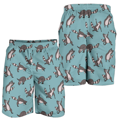 Raccoon Pattern Print Design A07 Mens Shorts