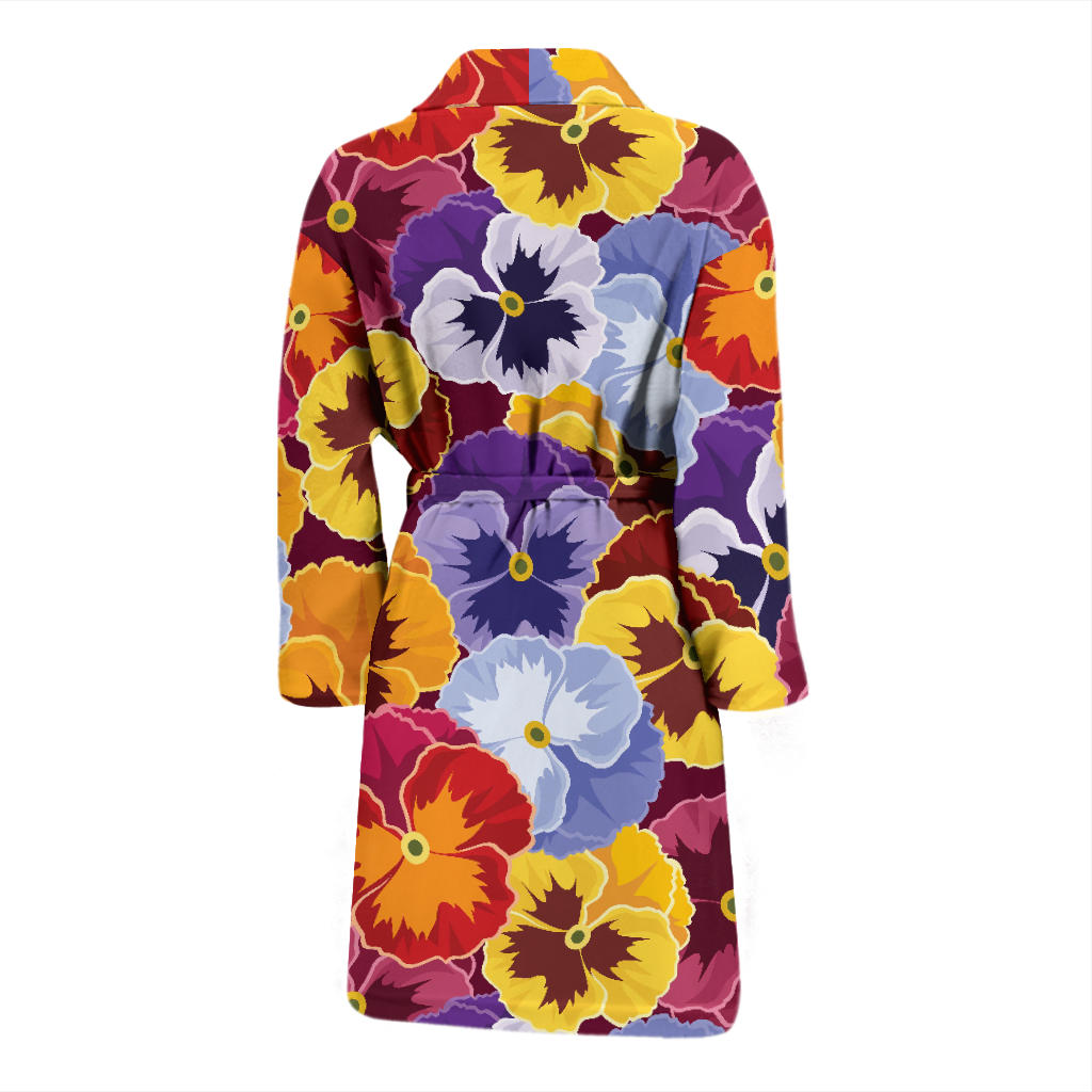 Pansy Pattern Print Design PS01 Men Bathrobe