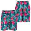 Red Hibiscus Pattern Print Design HB017 Mens Shorts