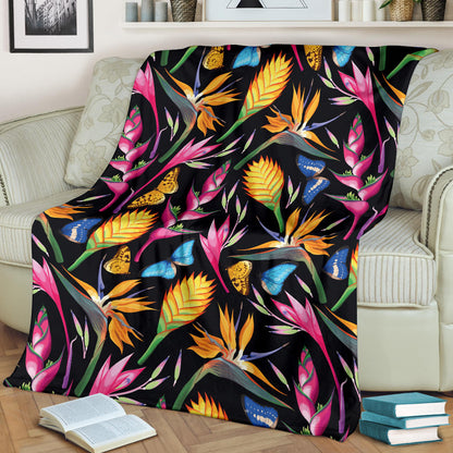 Tropical Flower Pattern Print Design TF016 Fleece Blanket