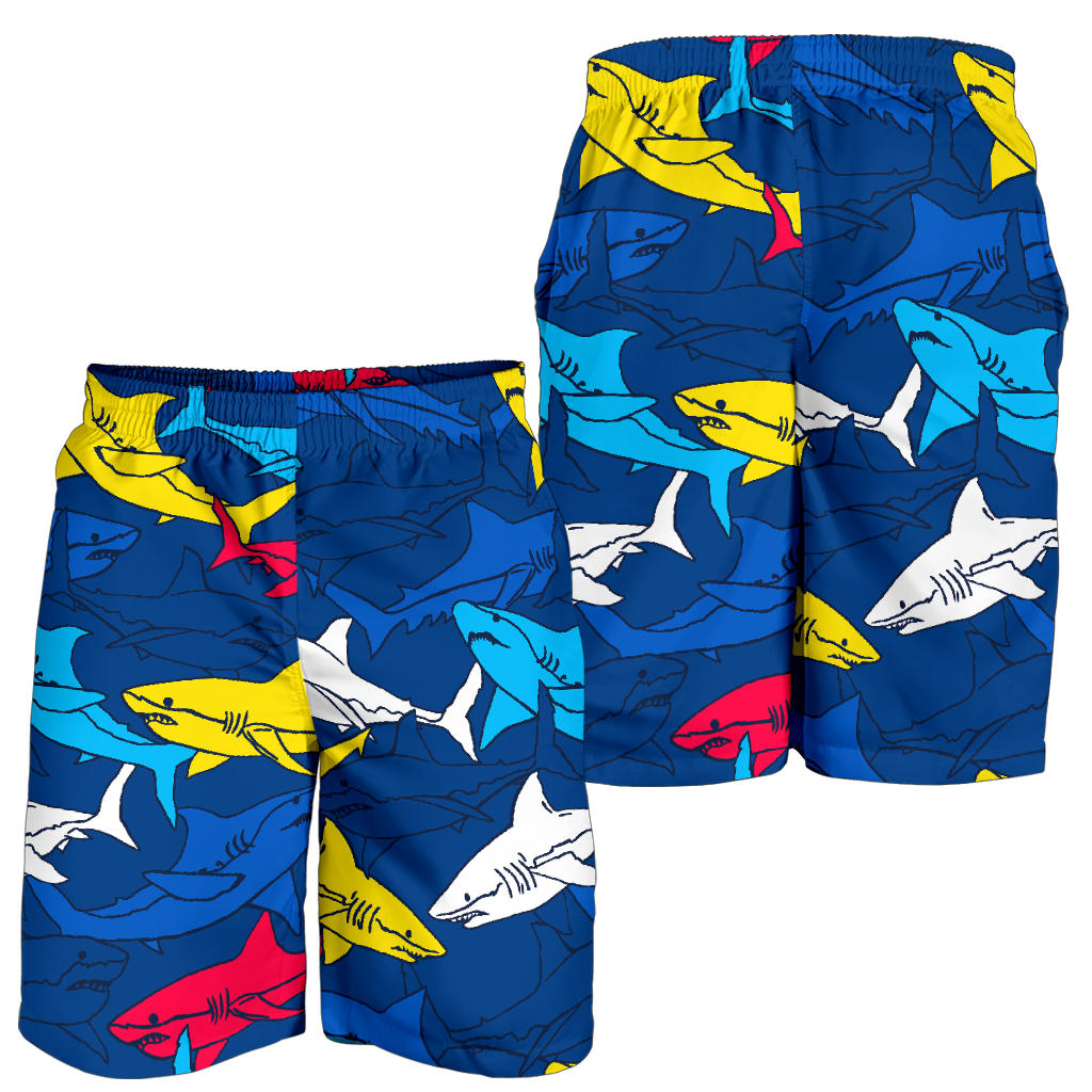 Shark Color Pattern Mens Shorts