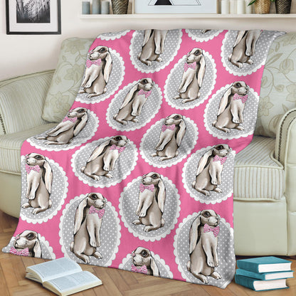 Rabbit Pattern Print Design RB019 Fleece Blanket