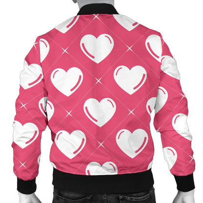 Heart Pattern Print Design HE07 Men Bomber Jacket