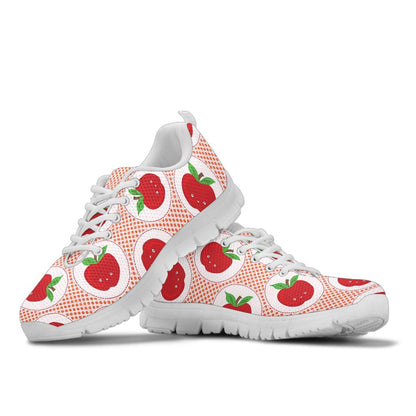 Apple Pattern Print Design AP08 Sneakers White Bottom Shoes