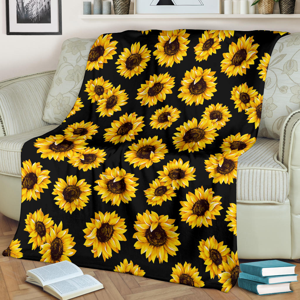 Sunflower Pattern Print Design SF05 Fleece Blanket