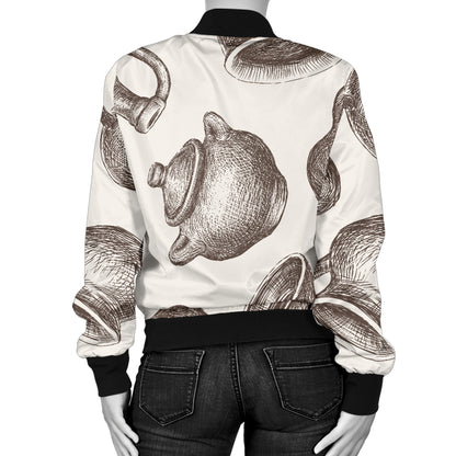 Pottery Pattern Print Design A01 Women's Bomber Jacket