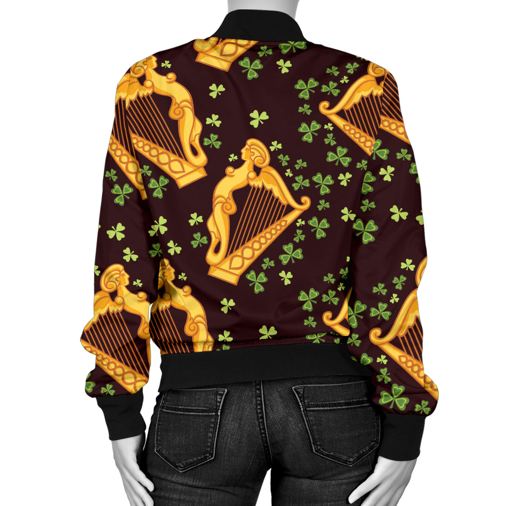 Harp Pattern Print Design 02 Women's Bomber Jacket