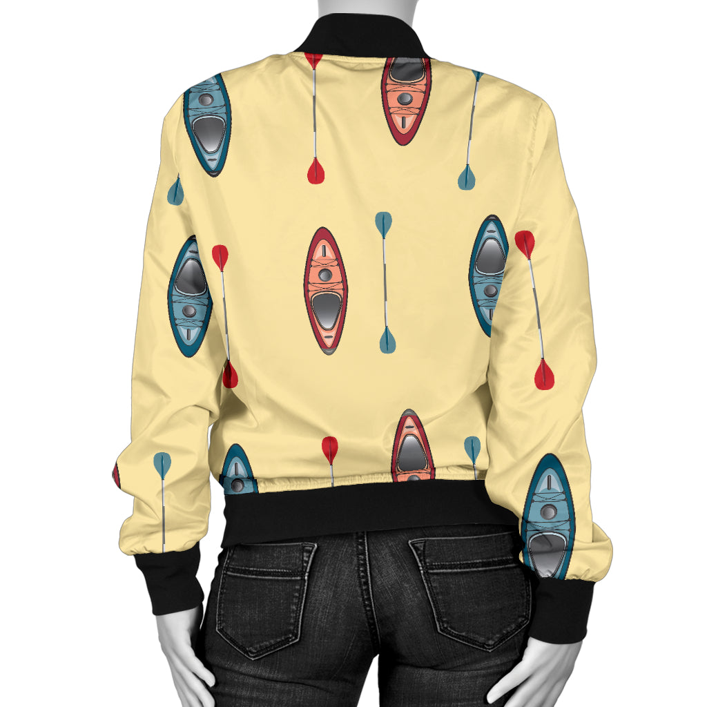 Kayak Pattern Print Design 02 Women's Bomber Jacket