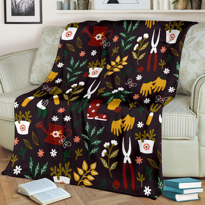 Gardening Pattern Print Design G05 Fleece Blanket