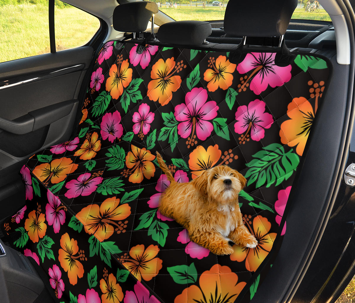Hibiscus Pattern Print Design HB029 Rear Dog  Seat Cover