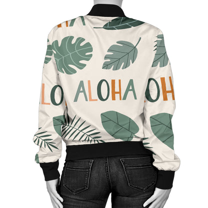 Aloha Hawaii Pattern Print Design 05 Women's Bomber Jacket