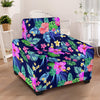 Neon Hibiscus Pattern Print Design HB016 Armchair Slipcover