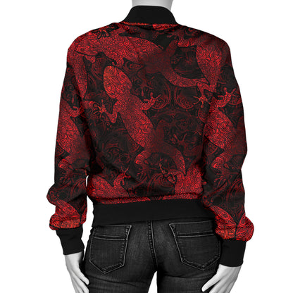 Gecko Pattern Print Design 04 Women's Bomber Jacket