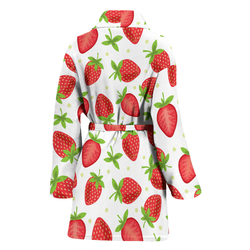 Strawberry Pattern Print Design SB07 Women Bathrobe