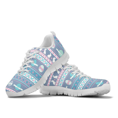Easter Eggs Pattern Print Design RB013 Sneakers White Bottom Shoes