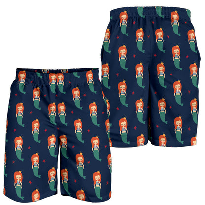 Mermaid Girl Pattern Print Design 01 Mens Shorts