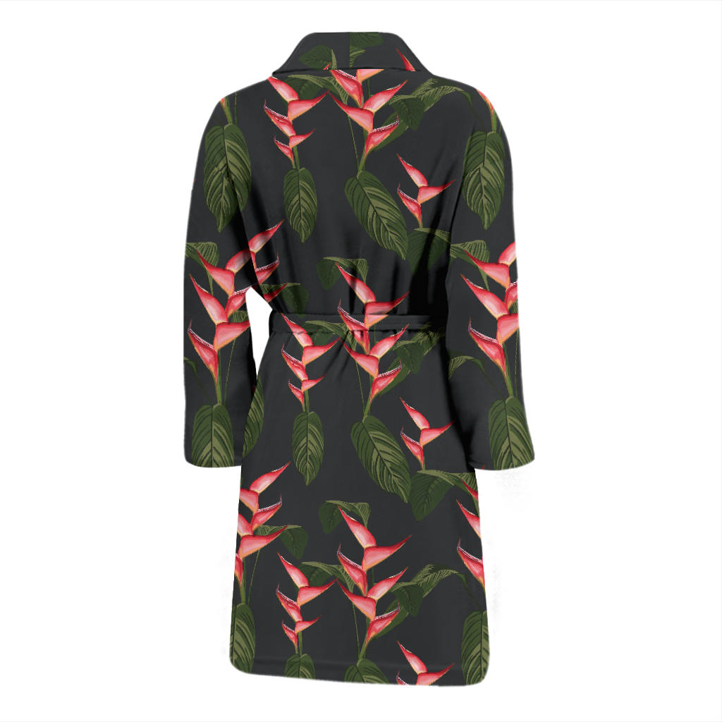 Heliconia Pattern Print Design HL07 Men Bathrobe