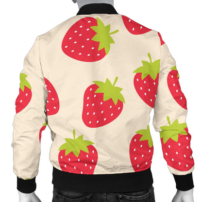 Strawberry Pattern Print Design SB02 Men Bomber Jacket