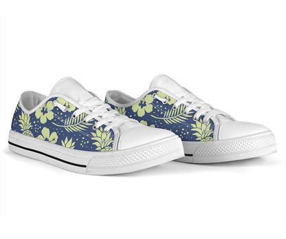 Pineapple Pattern Print Design PP07 White Bottom Low Top Shoes