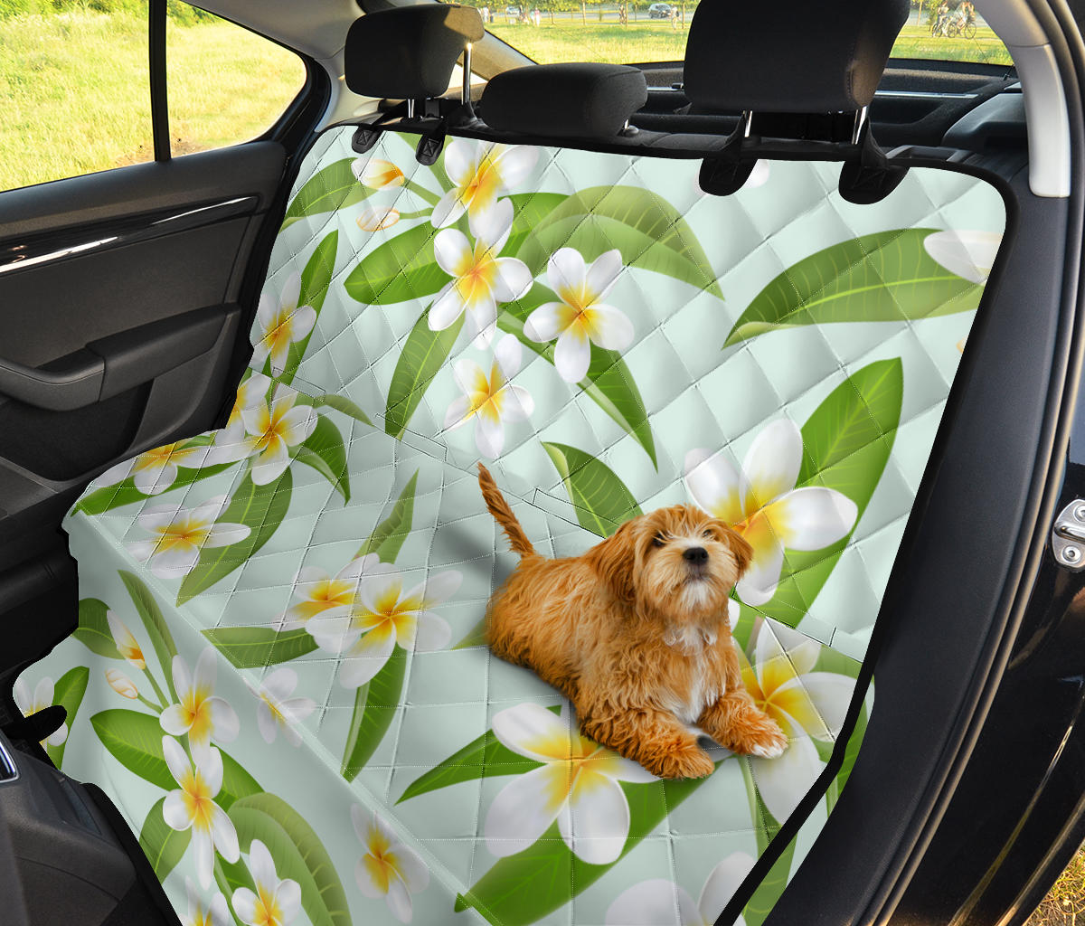 Yellow Plumeria Pattern Print Design PM024 Rear Dog  Seat Cover