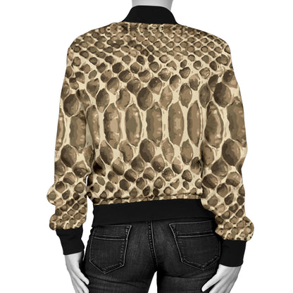 Python Pattern Print Design A02 Women's Bomber Jacket