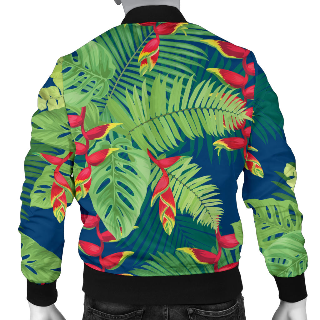 Heliconia Pattern Print Design HL08 Men Bomber Jacket