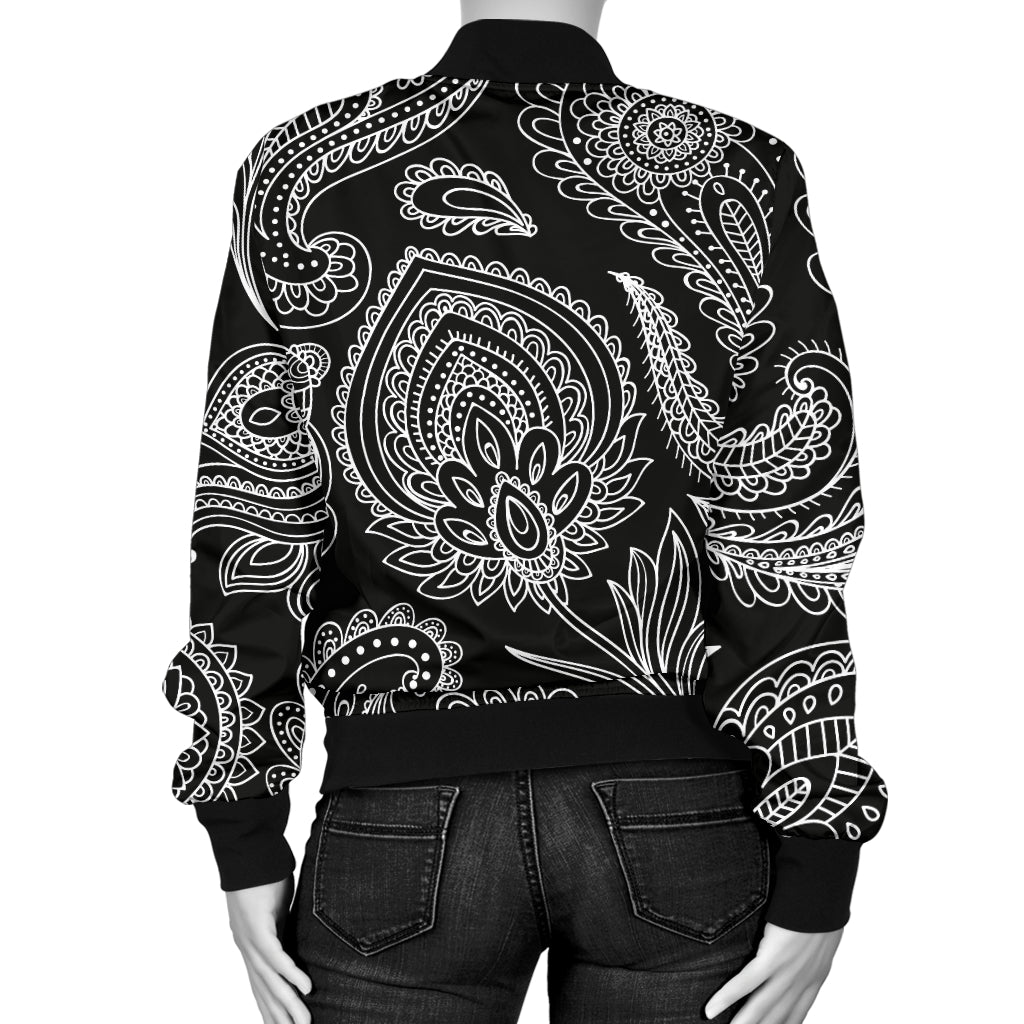 Paisley Pattern Print Design A04 Women's Bomber Jacket