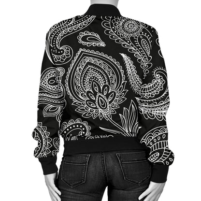 Paisley Pattern Print Design A04 Women's Bomber Jacket